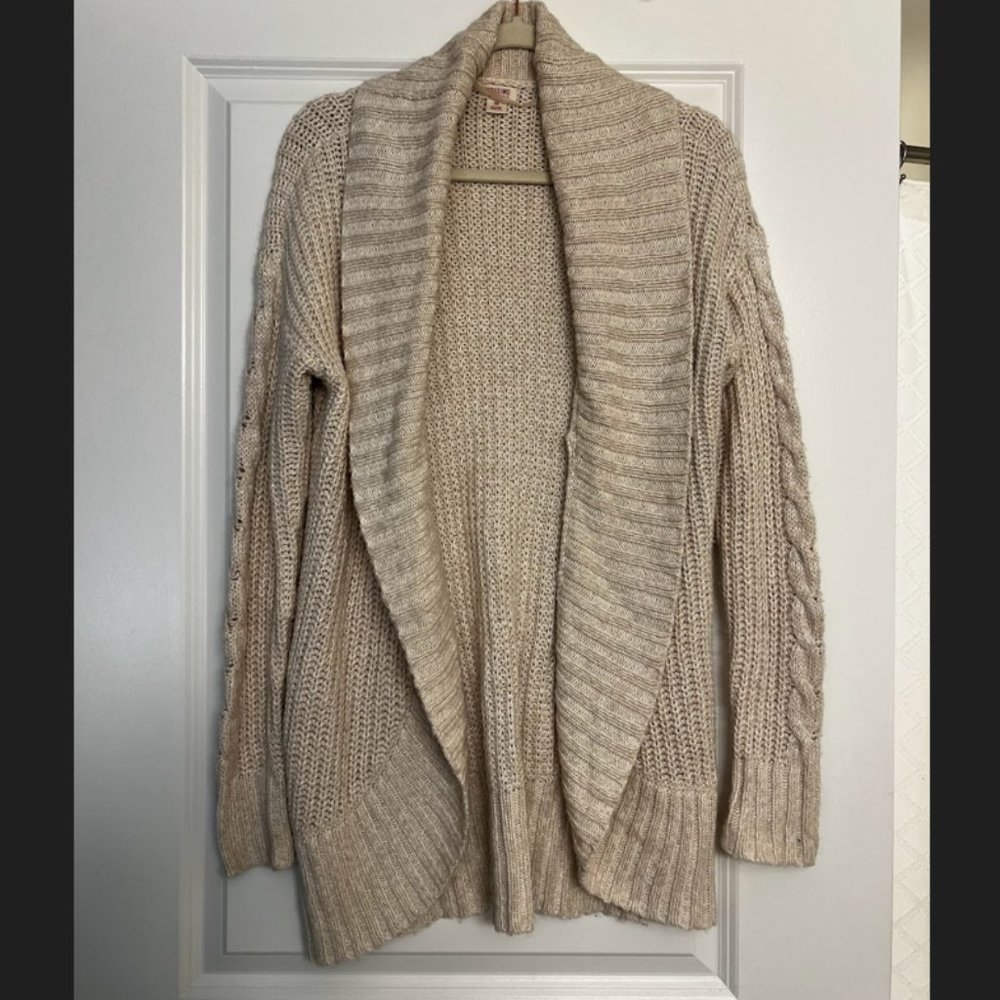 Mossimo Beige Knot Cardigan Sweater Size XS